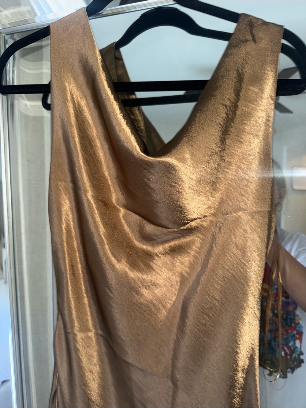 Satin Slip Maxi Dress in Bronze - Picture 5 of 9